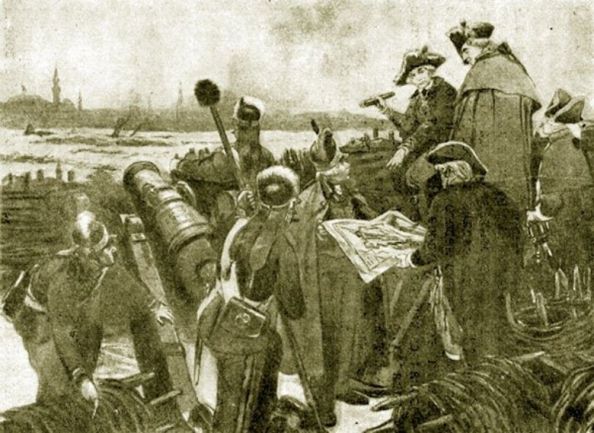 Суворов и Кутузов перед штурмом Измаила в 1790 г.
