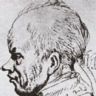 Карикатурный набросок головы Суворова - сделанный с натуры в 1795 году графиком Яном Норблином